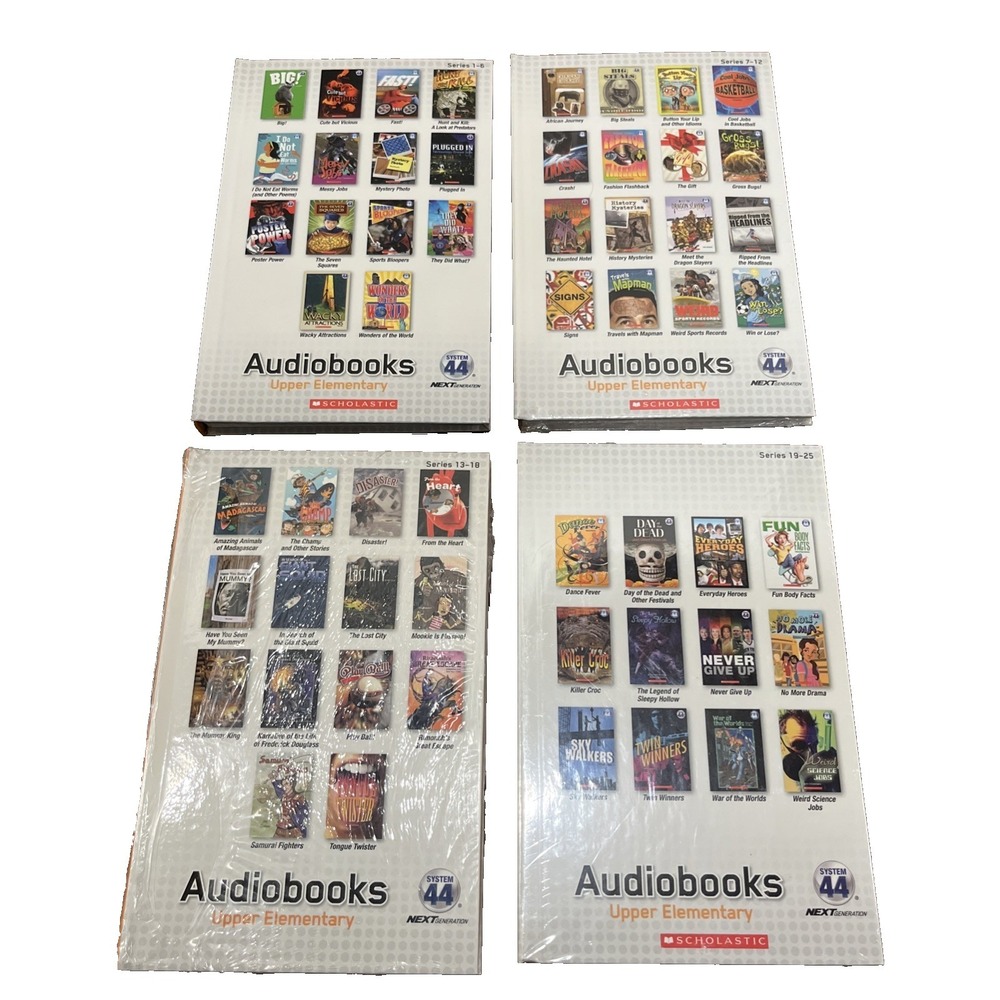 System 44 Upper Elementary Audiobooks 1-25 CD Most SEALED Scholastic Teacher Lot